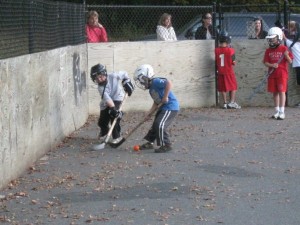 Two youngers battle it out at one of the Red Line Hockey sessions