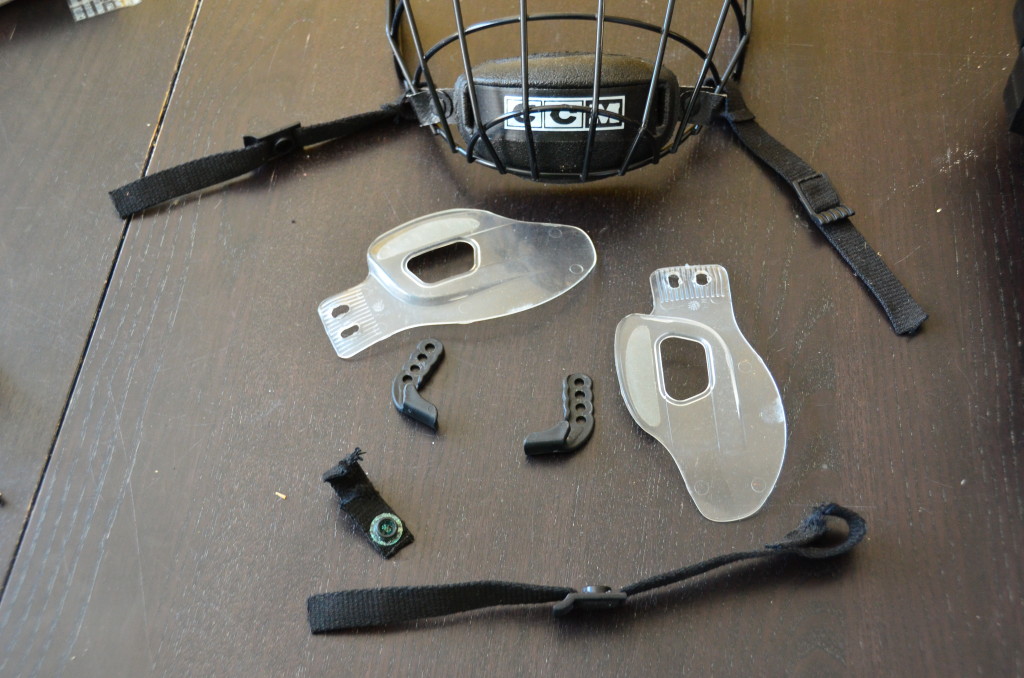 These are the parts I removed from the helmet. Some I kept, some I tossed.